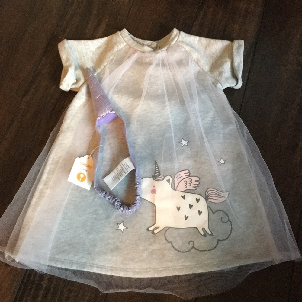 Unicorn dress with unicorn headband